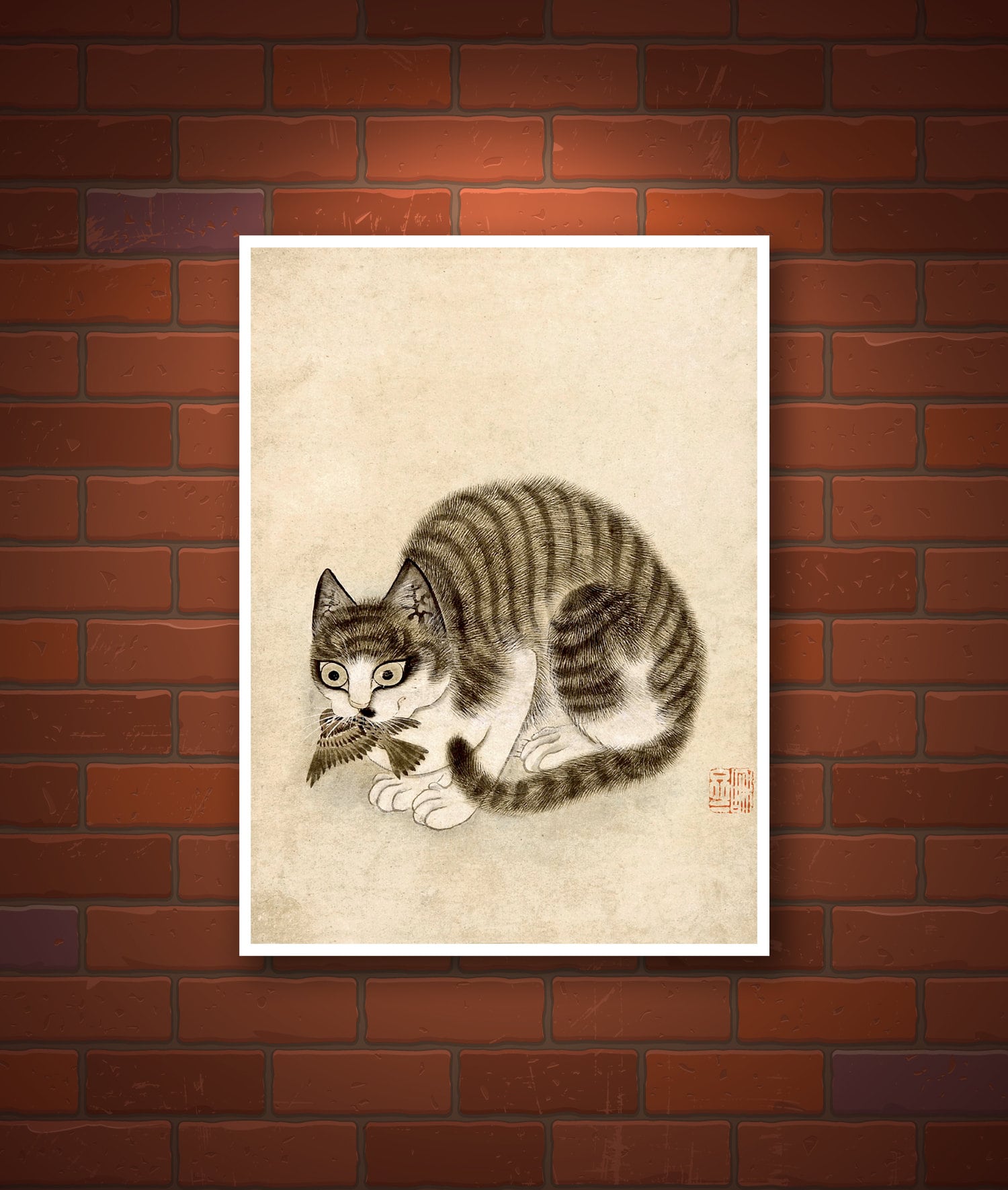 Korean poster cat paintings Korean paintings Cat Drawing Cat Wall Decor Korean Cat Cat Cat