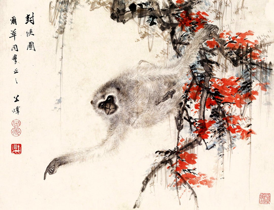 Chinesische Tiere Kunstdrucke, Affe Malerei Kunstreproduktion, China moderne Tier Natur Gemälde, Drucke, Wandposter, Wohnkultur - Etsy.de Chinesische Tiere Kunstdrucke, Affe Malerei Kunstreproduktion, China moderne Tier Natur Gemälde, Drucke, Wandposter, Wohnkultur - Etsy.de