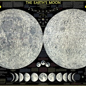 Vintage Map Art Prints Moon Map Prints Astro Maps Moon FINE - Etsy