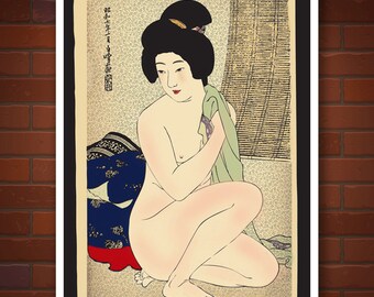geisha nude vintage Japanese Art, Nude Geisha Girl by Hirano Hakuho, Vintage Erotic Japanese  Art Prints, Posters, Paintings, Woodblock Prints Reproductions - Etsy