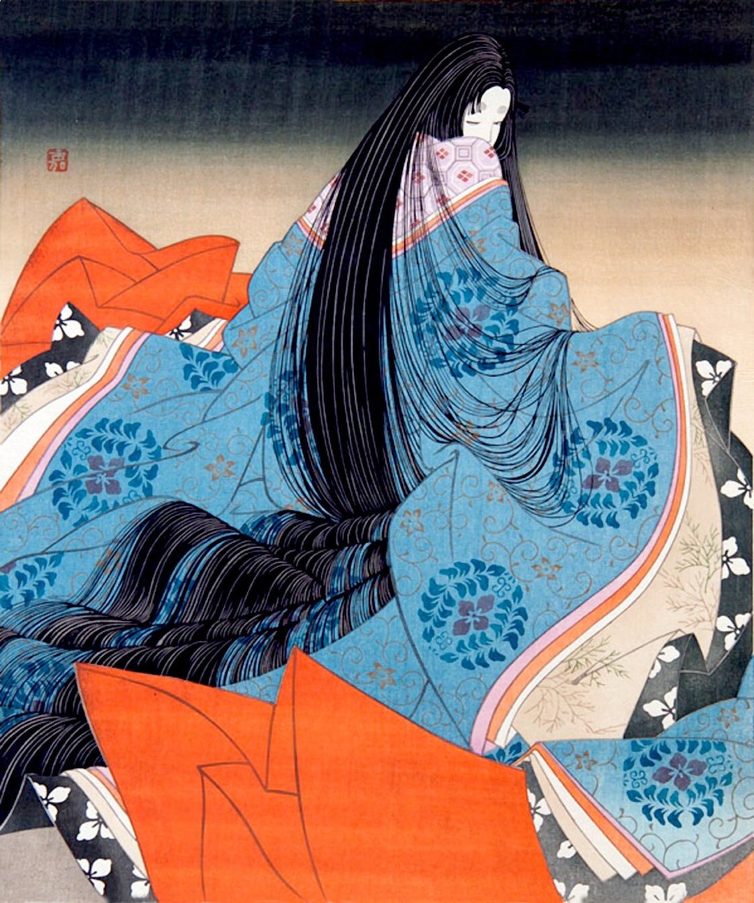 Japanese Art, Japanese Geisha Paintings, Geisha Prints, Geisha in Blue ...