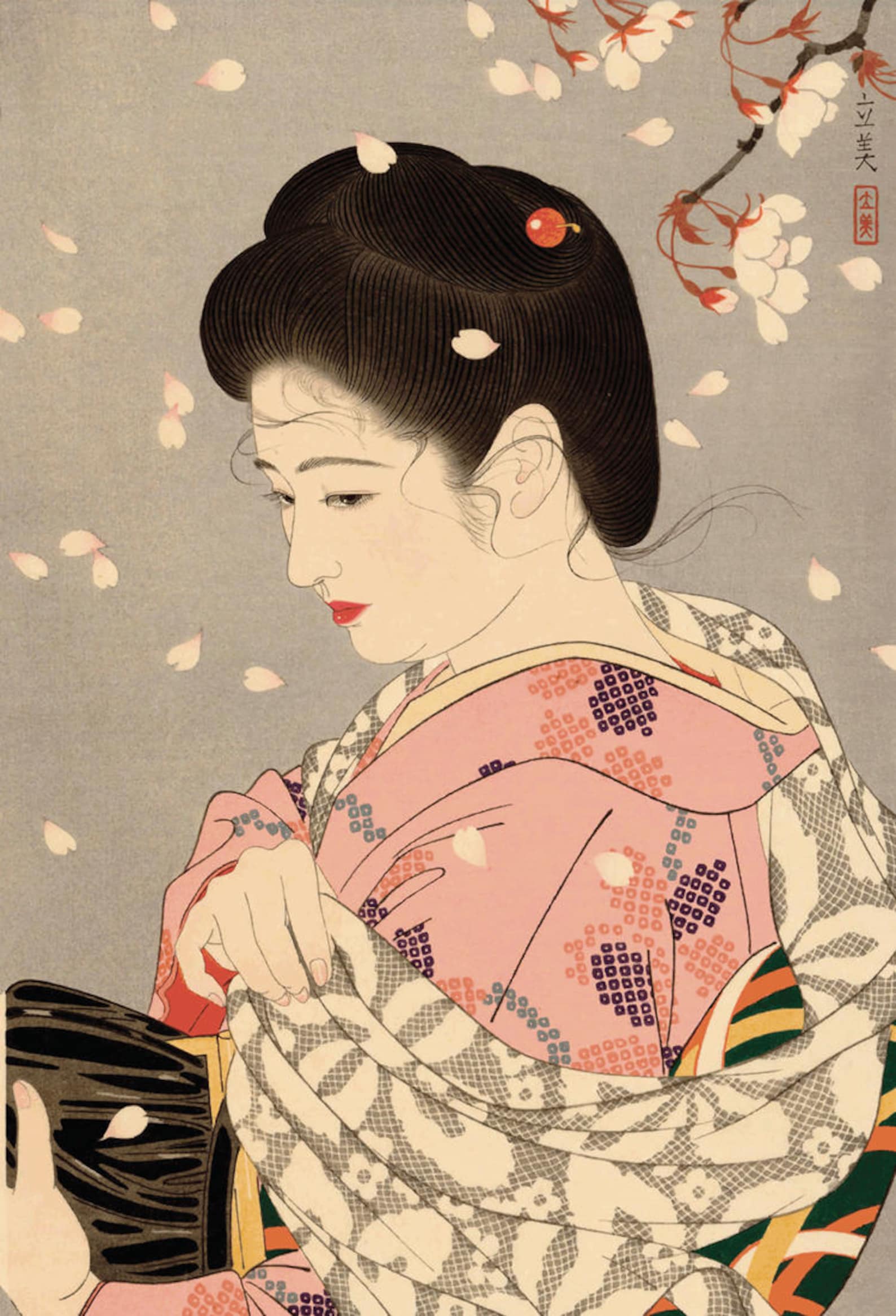 Japanese art Geishas beautiful women. 