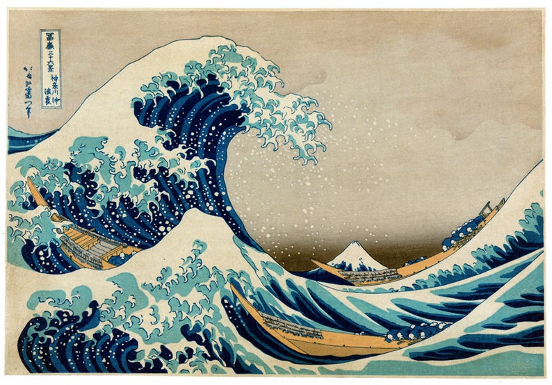 The Great Wave off Kanagawa Hokusai FINE ART PRINT, Japanese famous art prints, 36 views of Fuji, ocean landscape, japanese wall art posters image 2