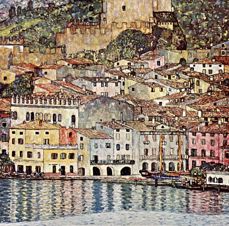 Gustav Klimt paintings posters FINE ART PRINT European art Impressionist art painting reproduction paintings Malcesine on lake Garda