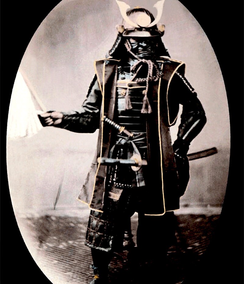 Vintage samurai art photography, Japanese Samurai in armour FINE ART PRINT,  vintage photographs, samurai warriors art prints, wall posters