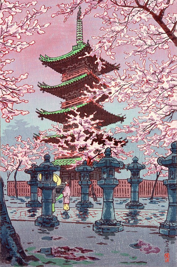 Japan in Spring - Painting a Landscape With Nicker Poster Colors