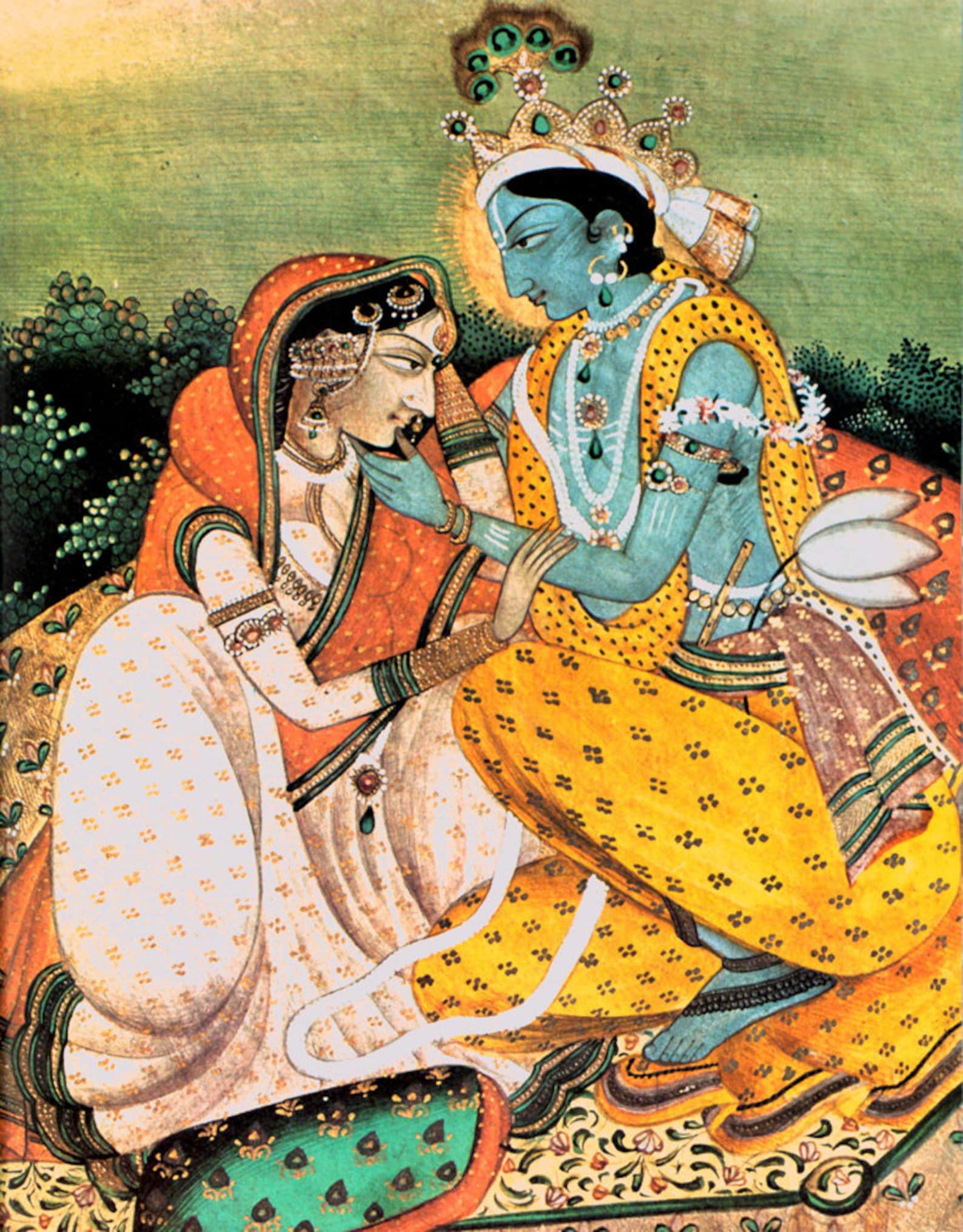 Индийское искусство, кама сутра иллюстрация, FINE ART PRINT, античное старо...