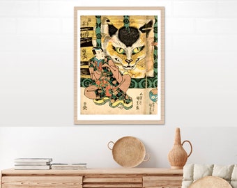 Japanese art print, Asian art, Japanese monsters, yokai, Bakeneko Kuniyoshi FINE ART PRINT, Japanese woodblock print, painting, poster, gift