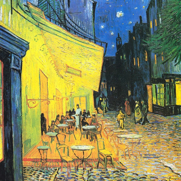 Van Gogh paintings, European art, Night Cafe Terrace by Vincent Van Gogh FINE ART PRINT, Impressionism paintings reproductions, Art posters