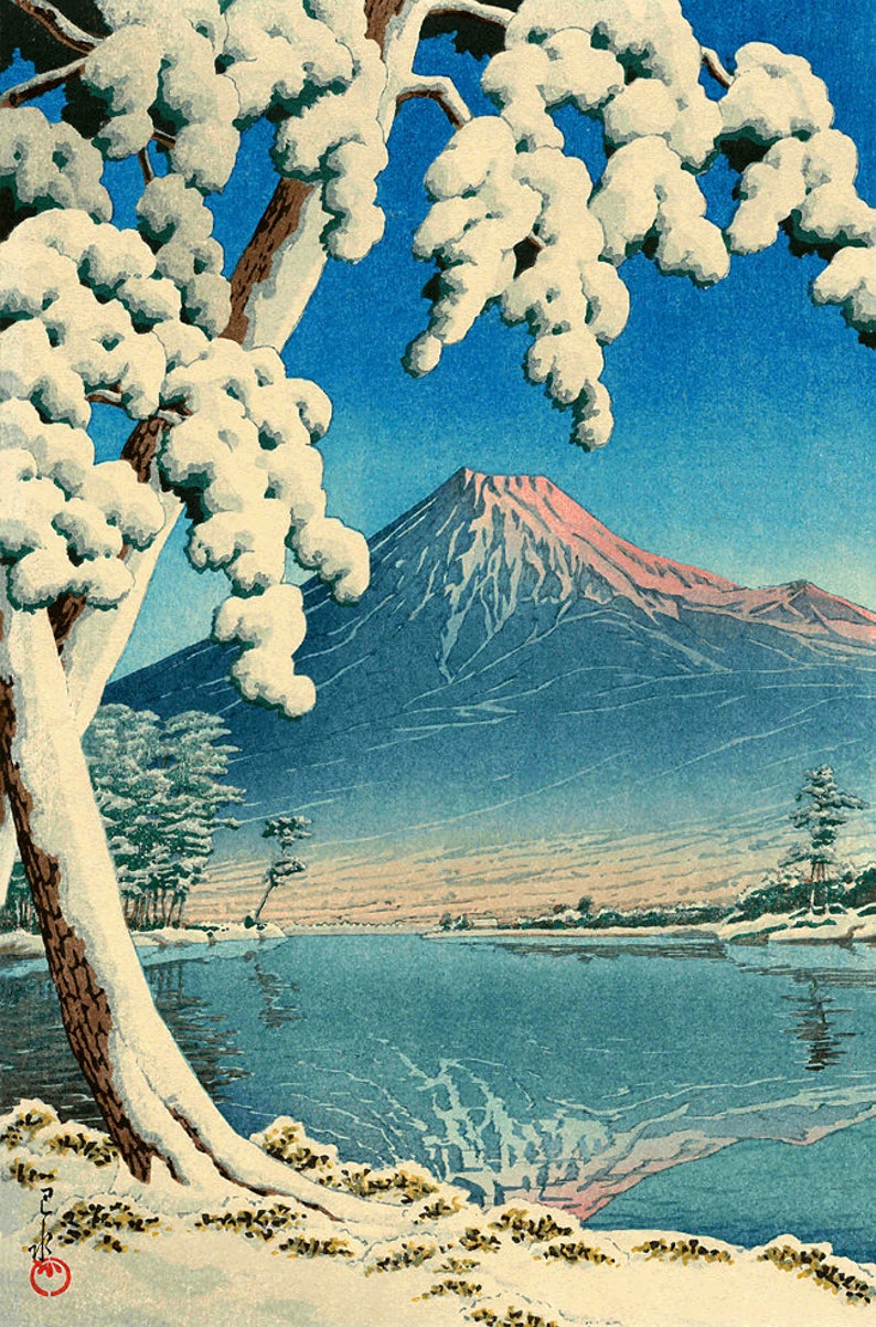 Japanese Winter Snow Landscapes Art Prints Posters Woodblock Etsy