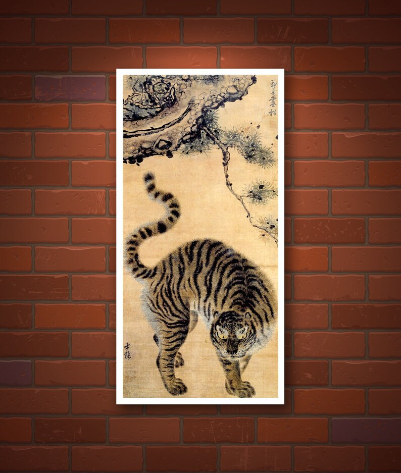 Asian Tigers Art Prints Paintings Korean Vintage Etsy