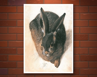 Rabbits, jackrabbits, Hare Albrecht Dürer FINE ART PRINT, animal art, vintage antique art prints, art posters, paintings, renaissance
