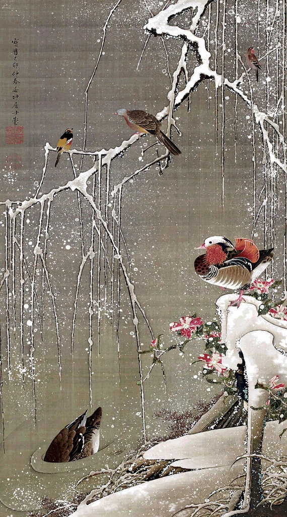 Stampa d'arte di uccelli giapponesi Poster di stampa d'arte