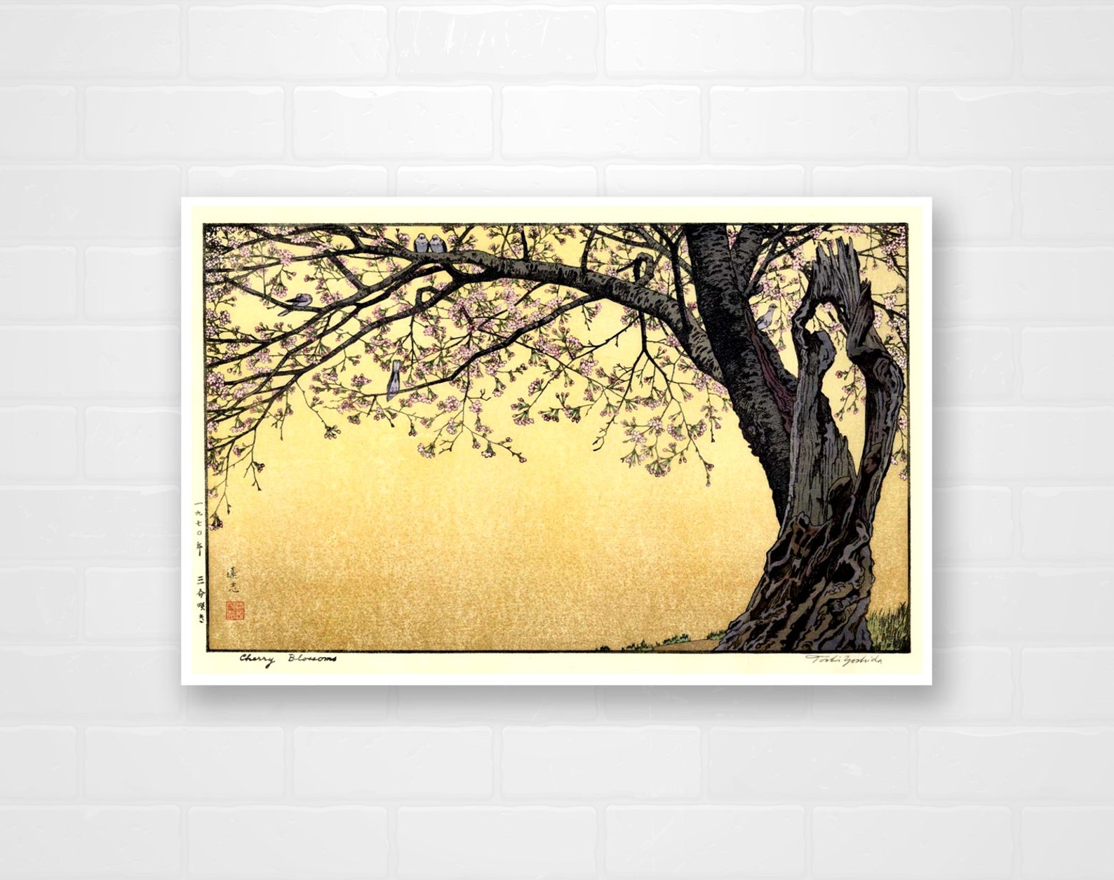 Japanese Art Sakura Cherry Blossom Print Blooming Cherry - Etsy