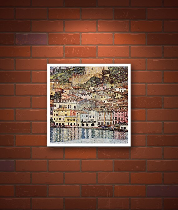 Gustav Klimt paintings posters FINE ART PRINT European art Impressionist art painting reproduction paintings Malcesine on lake Garda