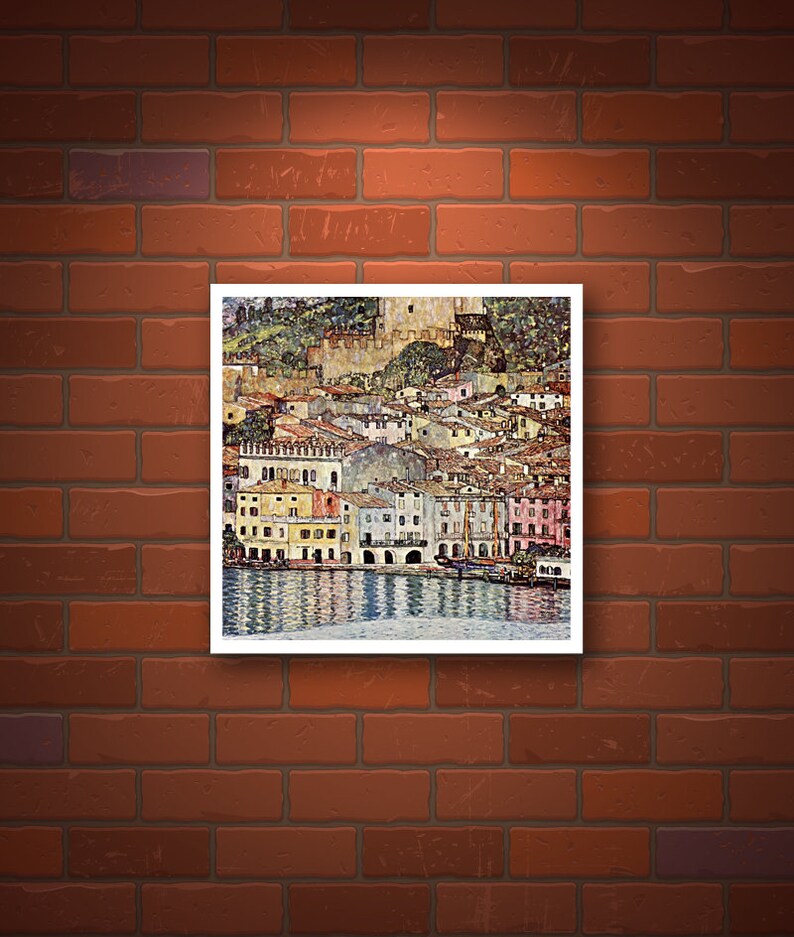 Gustav Klimt paintings posters FINE ART PRINT European art Impressionist art painting reproduction paintings Malcesine on lake Garda