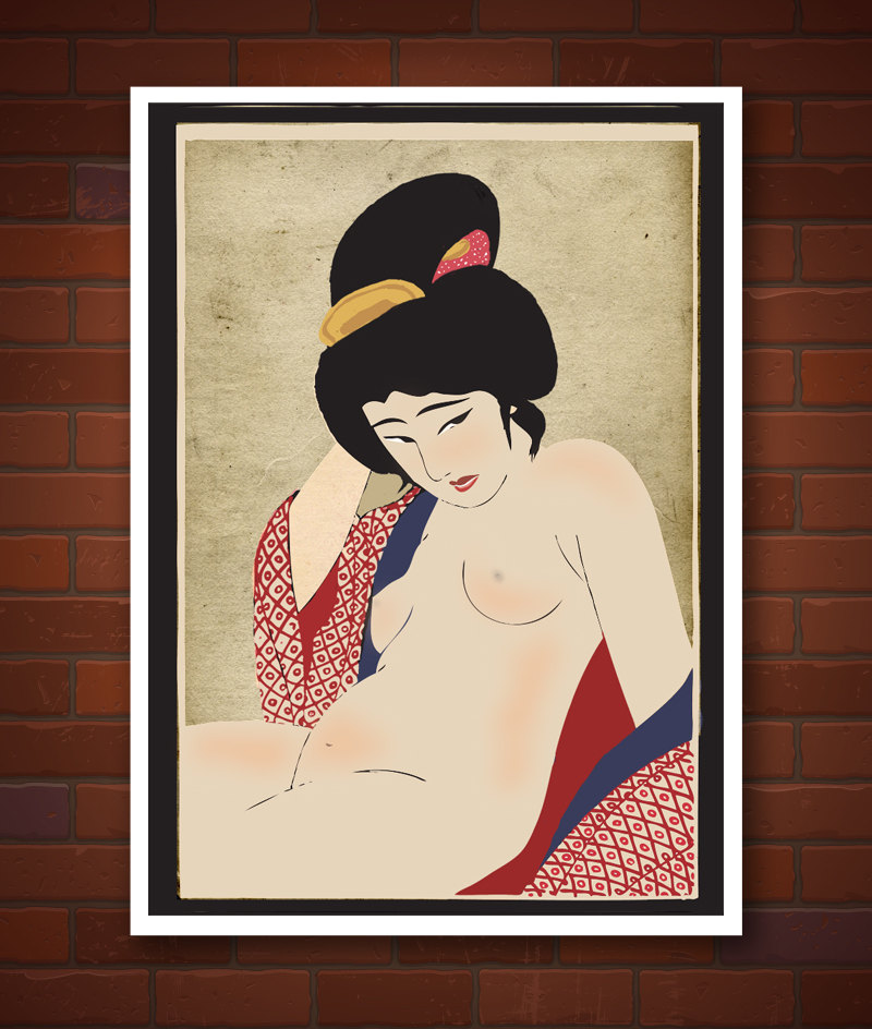 NAKED-ART　日本 Nude japanese geisha, FINE ART PRINT, old erotic vintage ...