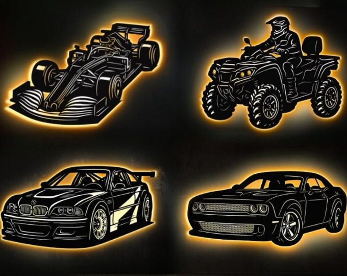 CNC Wall Art: Vintage, Racing Cars, ATV | 3D Layered Laser Cut Files ...
