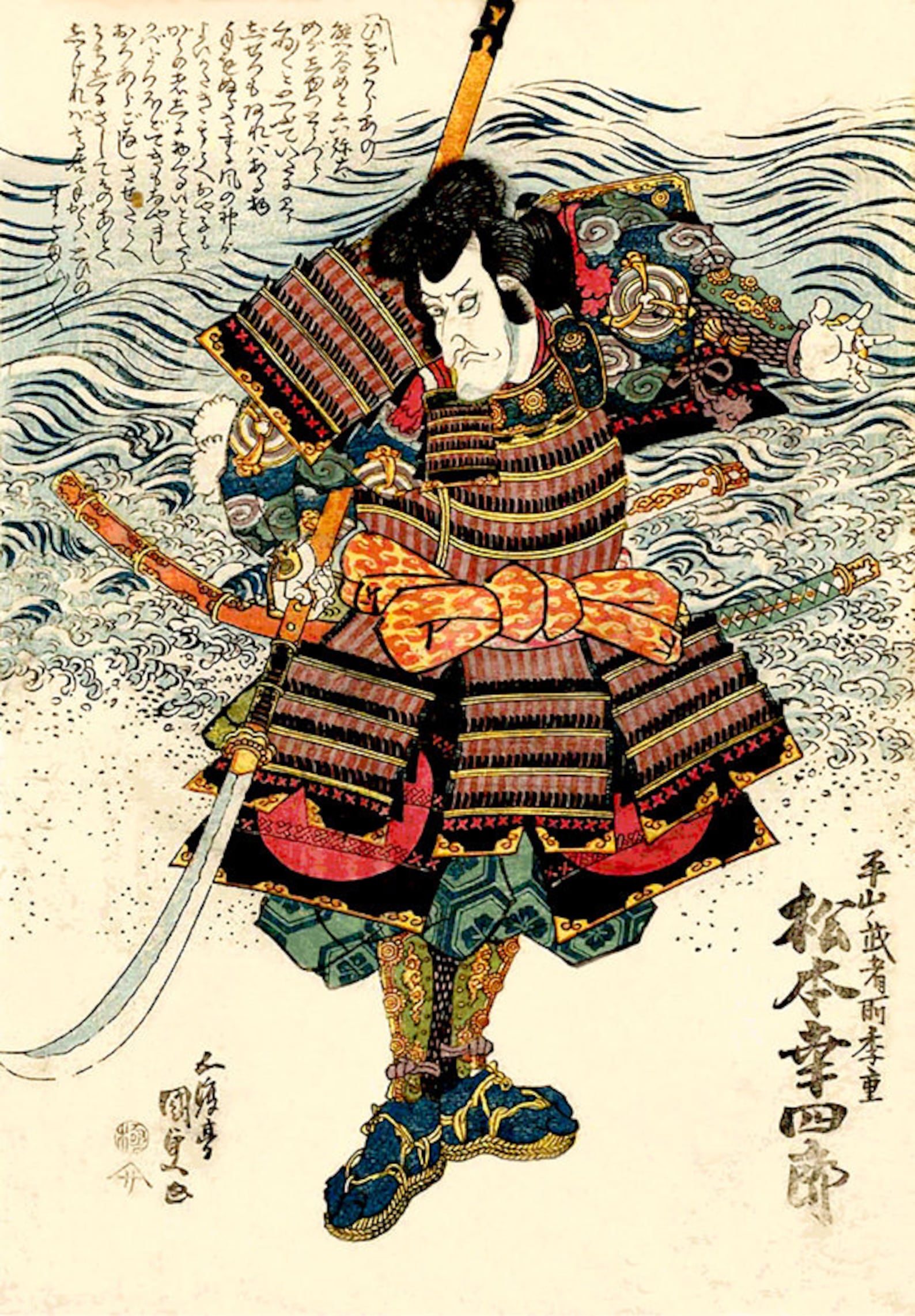 Japanese samurai warriors art prints Kabuki actor Ichikawa Etsy.