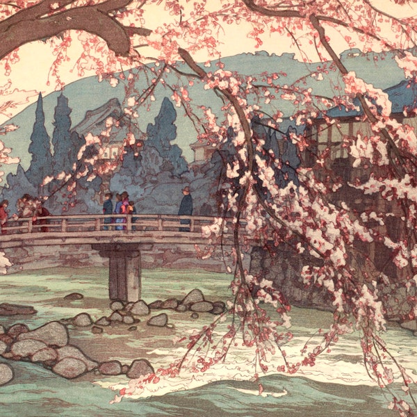 Japan Kunstdrucke, Kirschblüte, Sakura Yoshida Hiroshi FINE ART PRINT, Japanische Kunstdrucke, Kunst Poster, Holzschnitte, Wandkunst