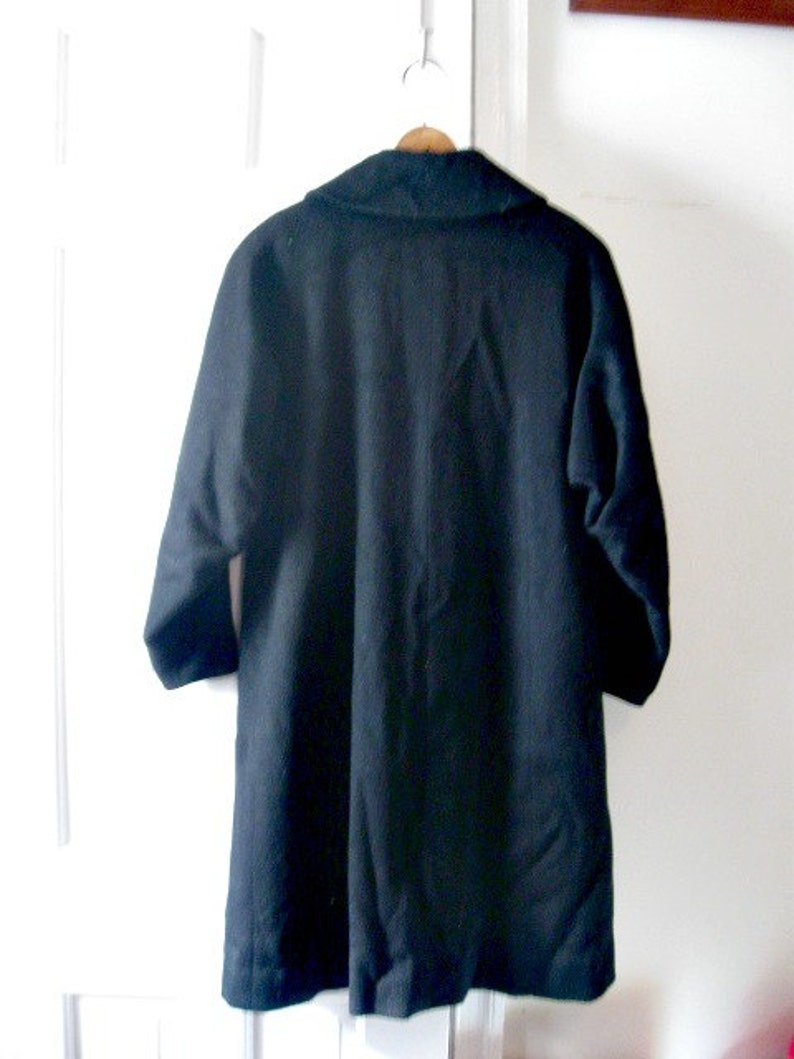 Vintage 1960s plus size black mohair coat // large extra | Etsy