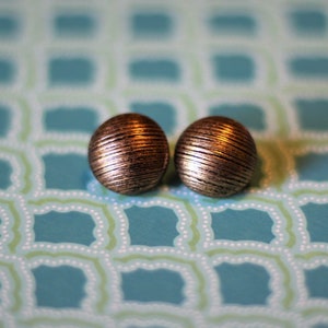 Gold and Bronze Colored Etched Button Stud Earrings!