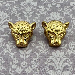 Extra Large Gold-colored Panther Stud Earrings!