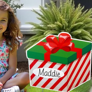 Outdoor Christmas Decorations, Christmas Yard Signs, Personalized Presents Lawn Card, Custom Holiday Gift for Boy/Girl, Party Decor Banner
