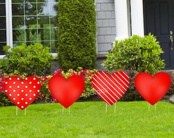 Happy Valentines Day Decor Hearts Yard Signs, Outdoor Holiday Celebration, Ornament Card, Party Decorations with Stakes, Gift for her or him