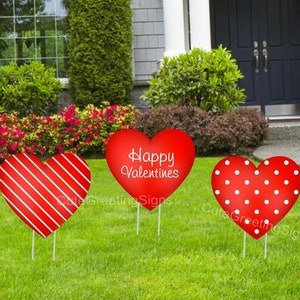 Happy Valentines Day Decor, Valentine Gift for Her, Heart Yard Signs, Holiday Art Decor, Ornament Cards, Party Decorations with Metal Stakes