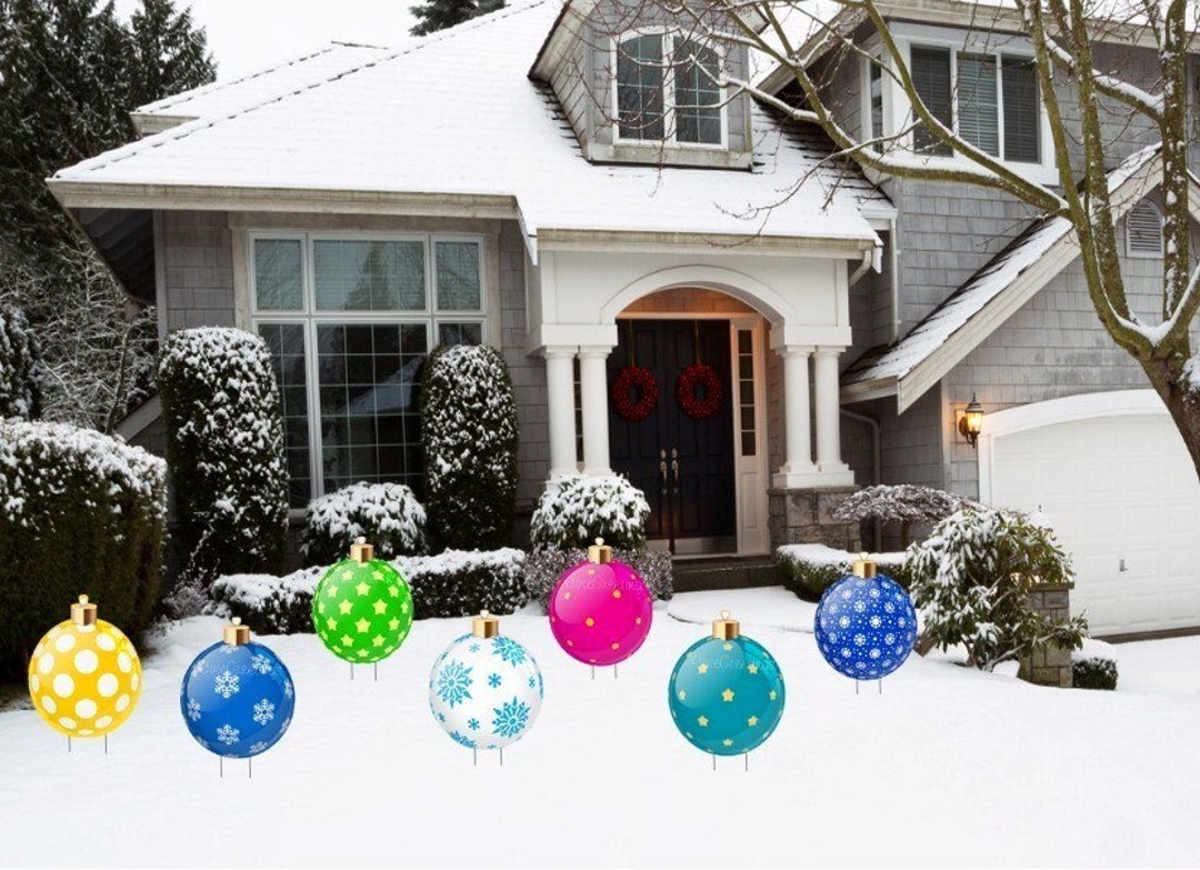 Christmas Ornament Yard Decoration Sets, Outdoor Winter Cutout Signs