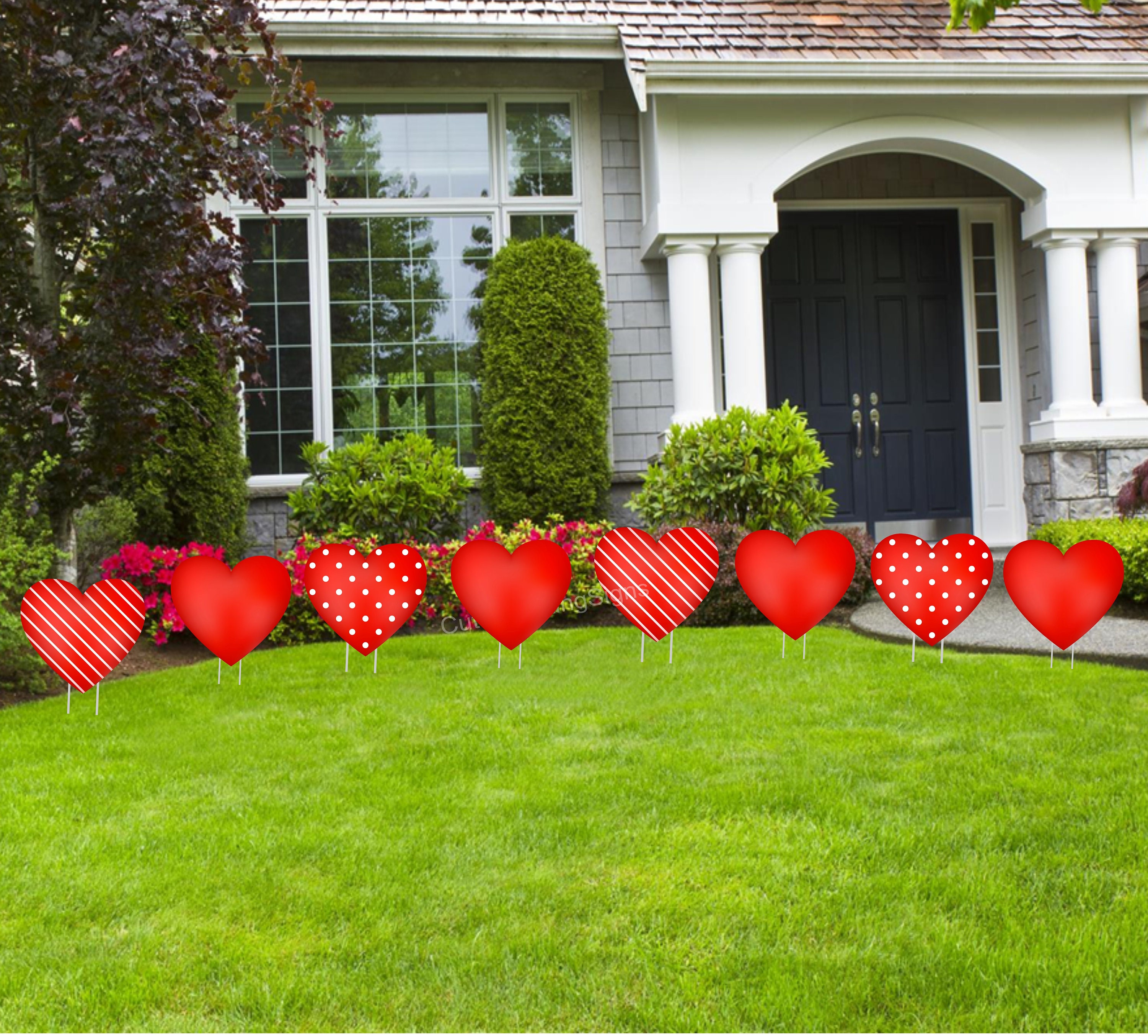 Valentines Day Hearts Yard Art Signs Happy Holiday Lawn Etsy UK