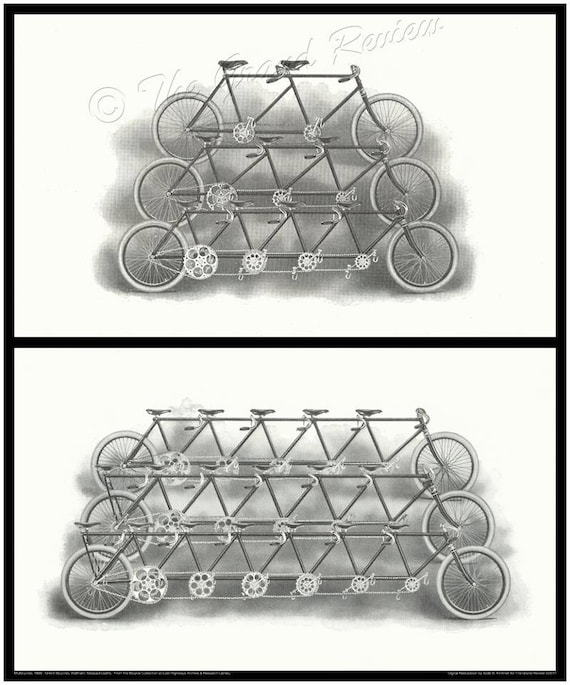 Antique Bicycle Vintage Bike Print the Orient Multicycles