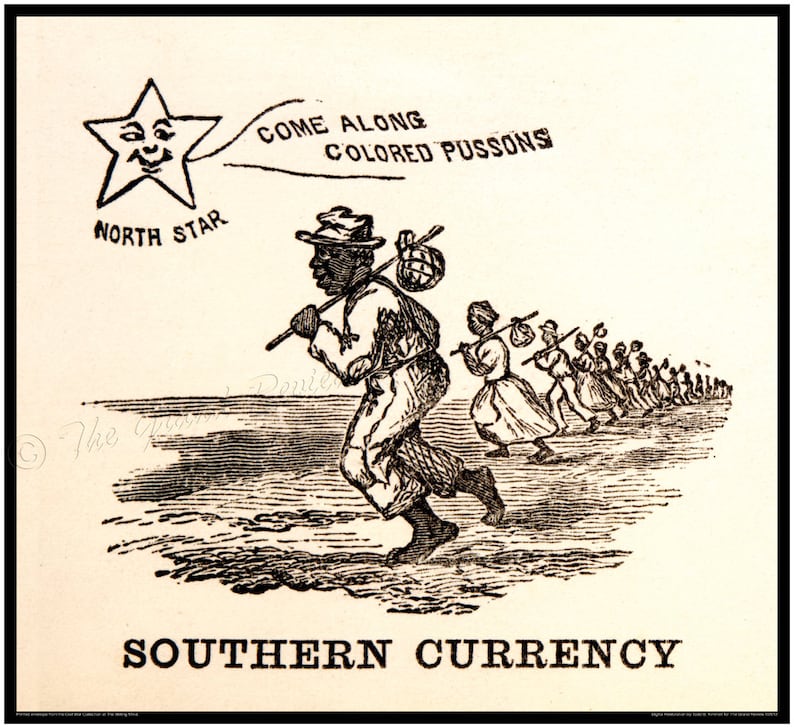 Civil War Print Slavery, Emancipation Follow the Northern Star - Etsy
