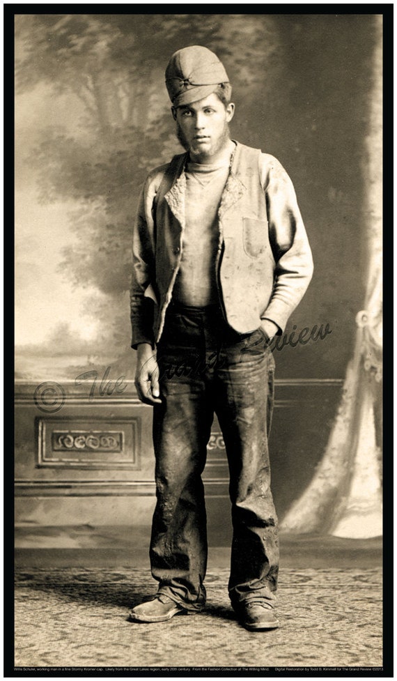 American Working Man Fashion Print 1900-1910 Vintage Antique Levi Jeans  Levis Earliest Stormy Kromer Cap - Etsy Hong Kong