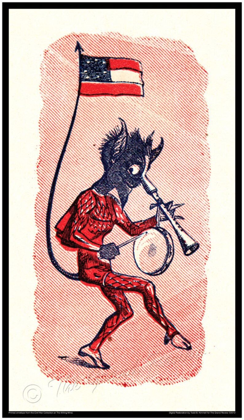 Civil War Print Confederate Devil Fife and Drum Etsy