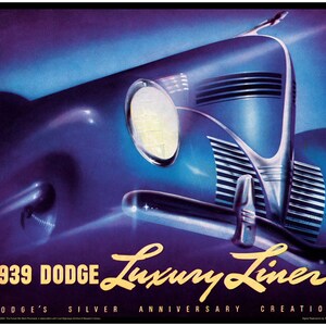 RADEBAUGH, A Great Decorative Print - 1939 Dodge Luxury Liner - Legendary Futurist Imagineer Arthur Radebaugh - Asphalt To Stratosphere!!!