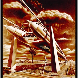 RADEBAUGH, A Great Decorative Print FFA-Future Farmers of America Legendary Futurist Imagineer Arthur Radebaugh Tractor of Tomorrow image 3