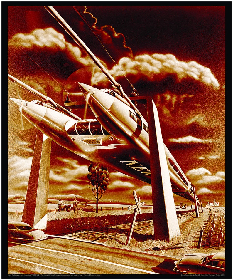 RADEBAUGH, A Great Decorative Print FFA-Future Farmers of America Legendary Futurist Imagineer Arthur Radebaugh Tractor of Tomorrow image 3