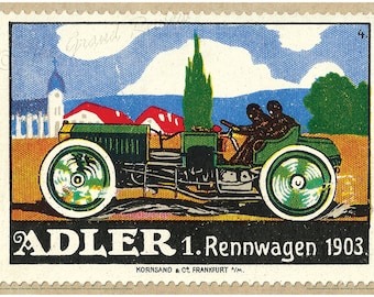 Antique German Print - Adler Rennwagen 1903
