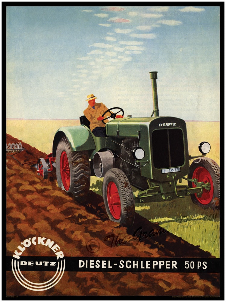 Antique Tractor Print - Klockner Deutz Diesel Schlepper 50PS