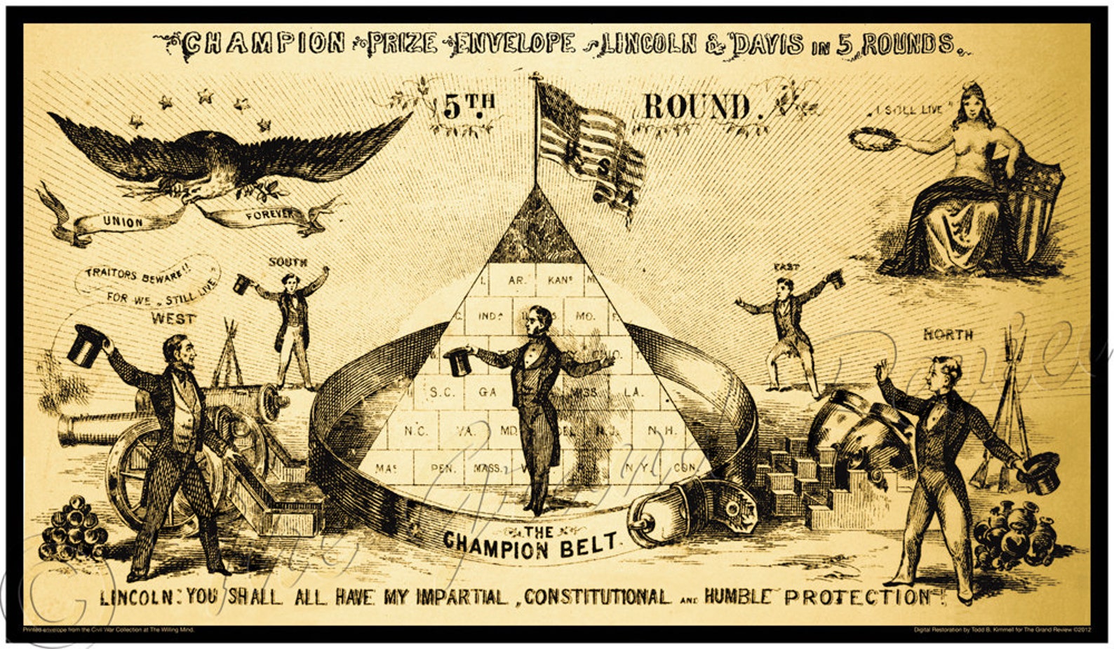 Civil War Print Round 5 Abraham Lincoln Versus Jefferson Davis