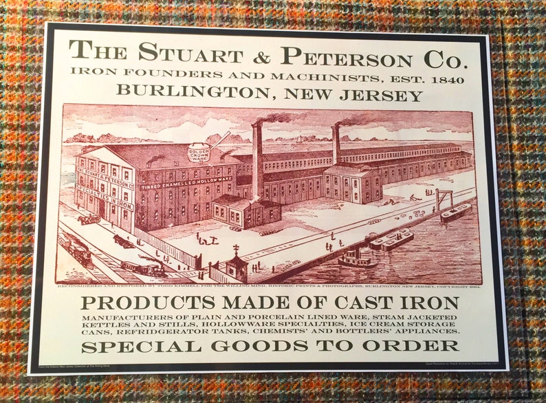 Antique New Jersey Print Burlington NJ City Hall and the Etsy