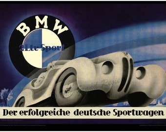 Antique Car Print - BMW 328 2Ltr Sportwagen