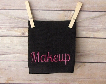Black Makeup Remover Cloth: Embroidered Cotton Washcloth