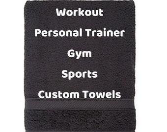 Personal Trainer Workout Towels Embroidered with your logo 4 sizes 10 colors, read listing instructions, gym workout training sports towels