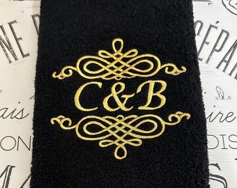Personalized Embroidered Bath Towel: Custom Monogrammed Cotton Towel