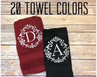 Monogrammed Bath Towels 4 sizes to pick from 10 colors made just for you by August Ave Towels monogram towels bathroom