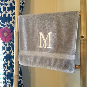 Monogrammed Bath and Hand Towels 4 sizes 10 colors, sold individually, towels with embroidery by August Ave Towels monogram towels bathroom image 8