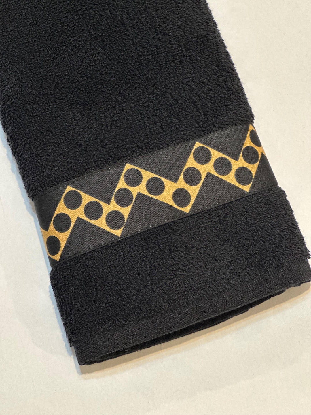 Black Tan Bath Towels Custom Made With Your Fabric Choice by August ...